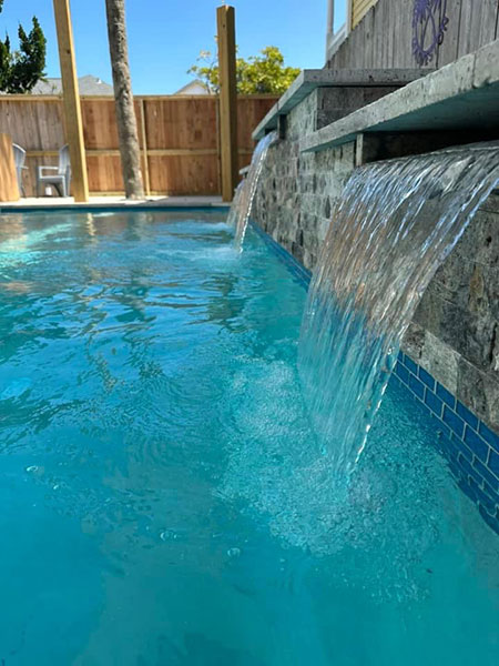 Waterfall Features in Galveston TX Pool